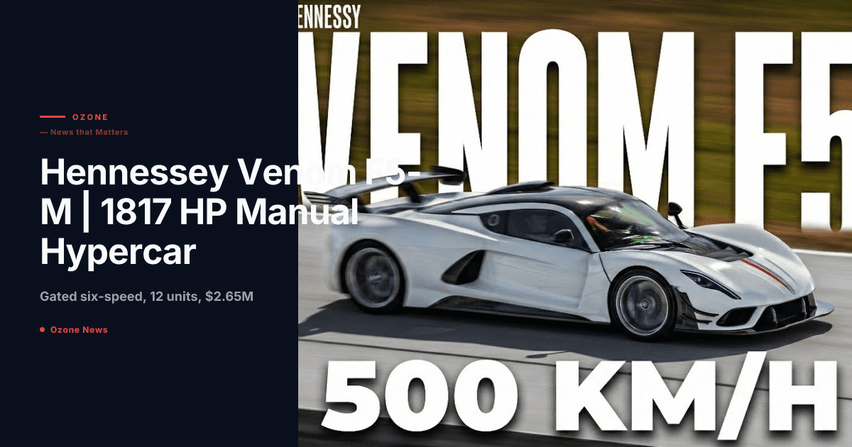 Hennessey Venom F5-M manual hypercar gated shifter