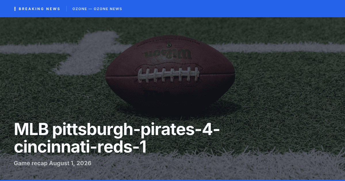 Pirates 4, Reds 1 | Pittsburgh Silences Cincinnati on the Road