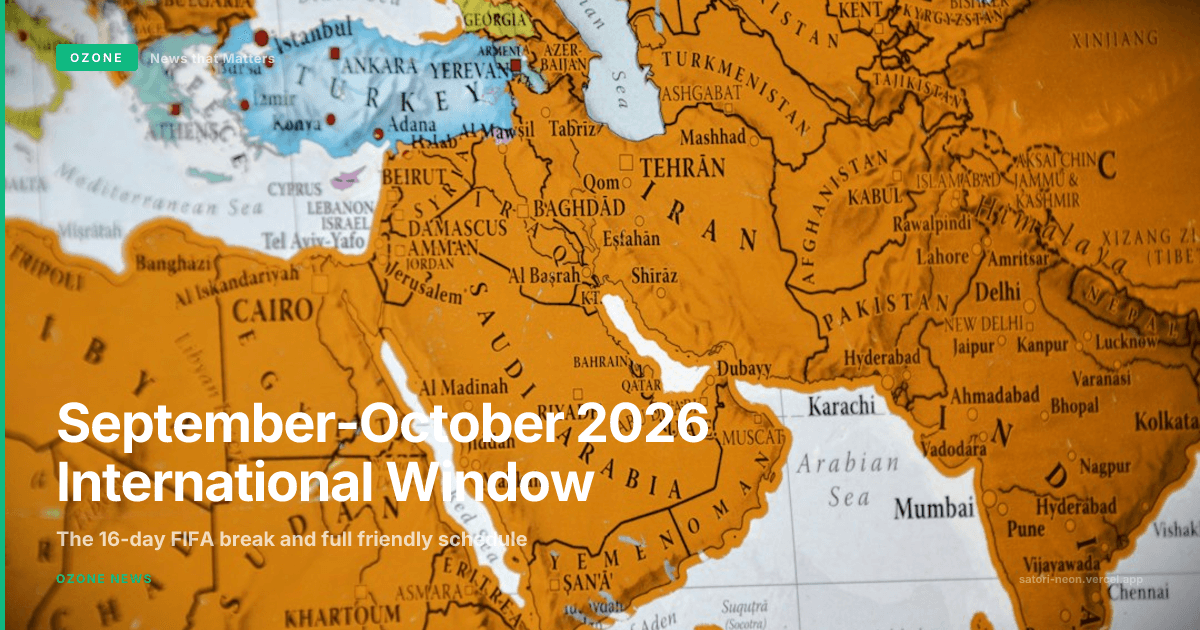September-October 2026 International Window | Full Friendly Schedule