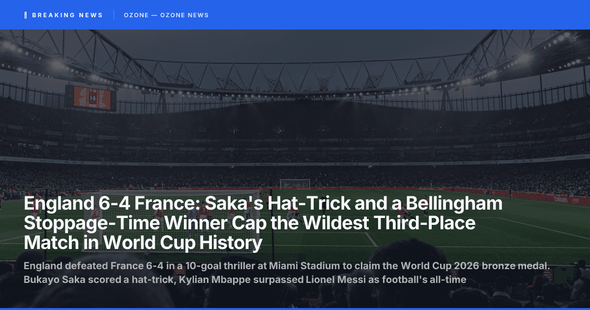 England 6-4 France | World Cup 2026 Third Place | Mbappe Passes Messi, Bellingham Wins It